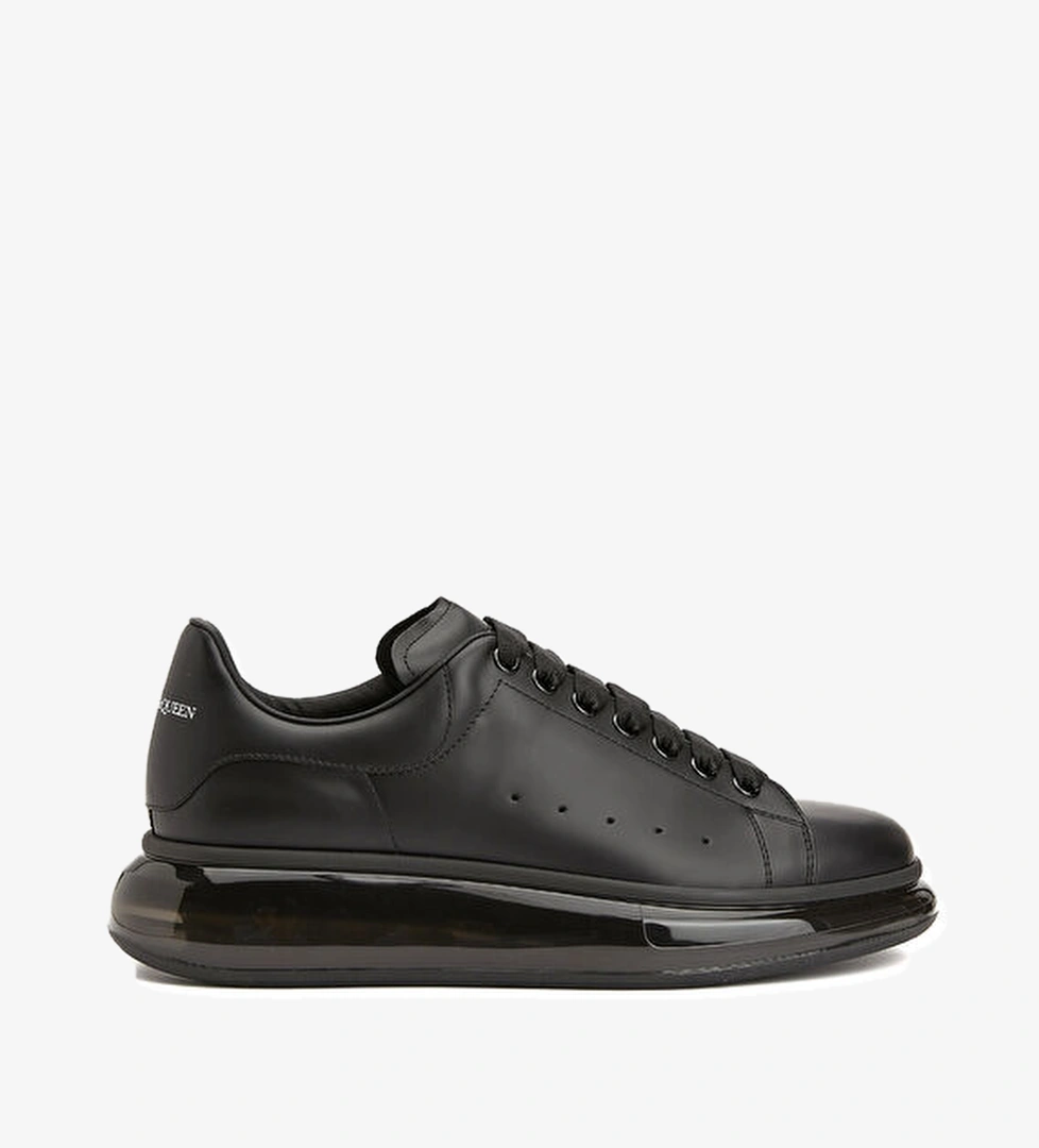 Oversized Siyah Erkek Deri Sneaker - Görsel 1