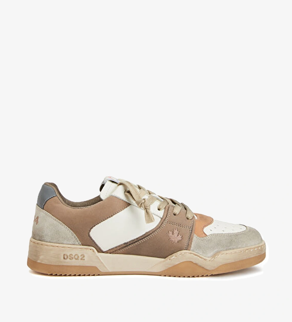 Spiker Beyaz Yeşil Erkek Deri Sneaker - Görsel 1