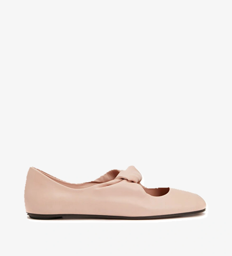 Mcqueen Pudra Düğüm Detaylı Kadın Deri Babet model görseli