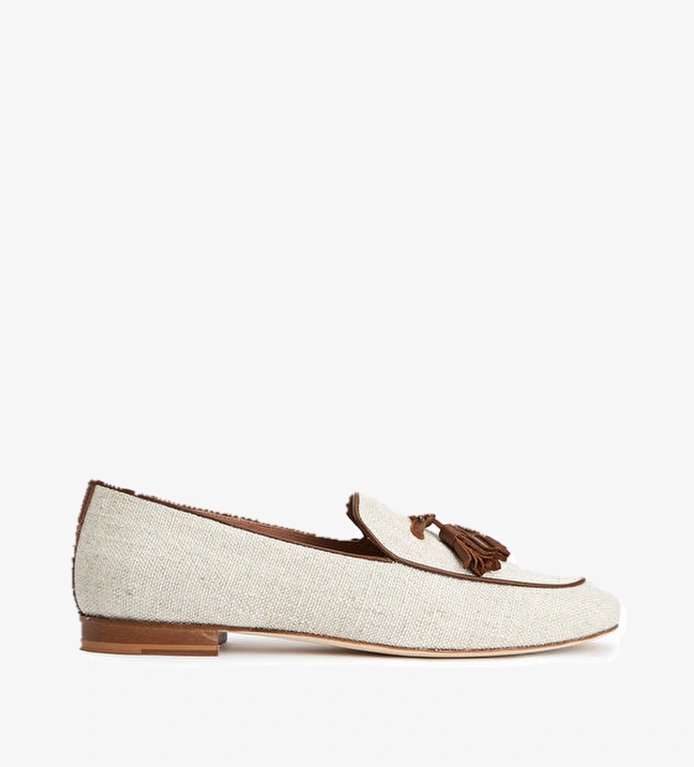 Kiton Ekru Püsküllü Kadın Loafer model görseli