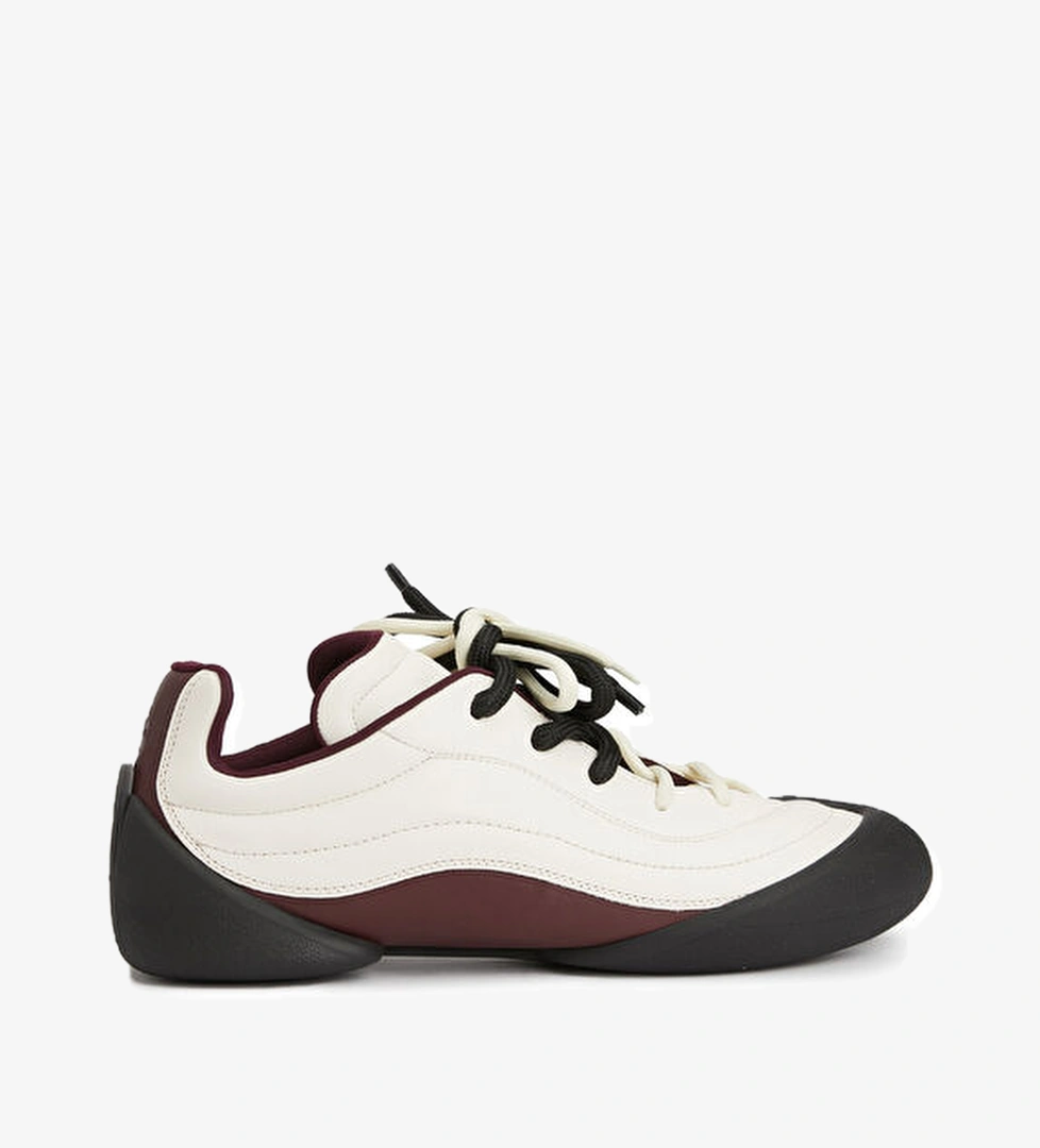 Beyaz Siyah Erkek Deri Sneaker - Görsel 1