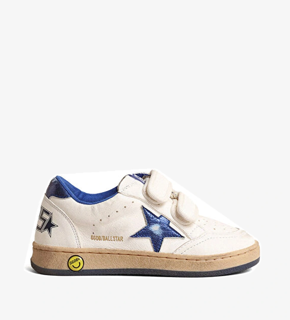 Golden Goose Ball Star Mavi Beyaz Çocuk Deri Sneaker model görseli