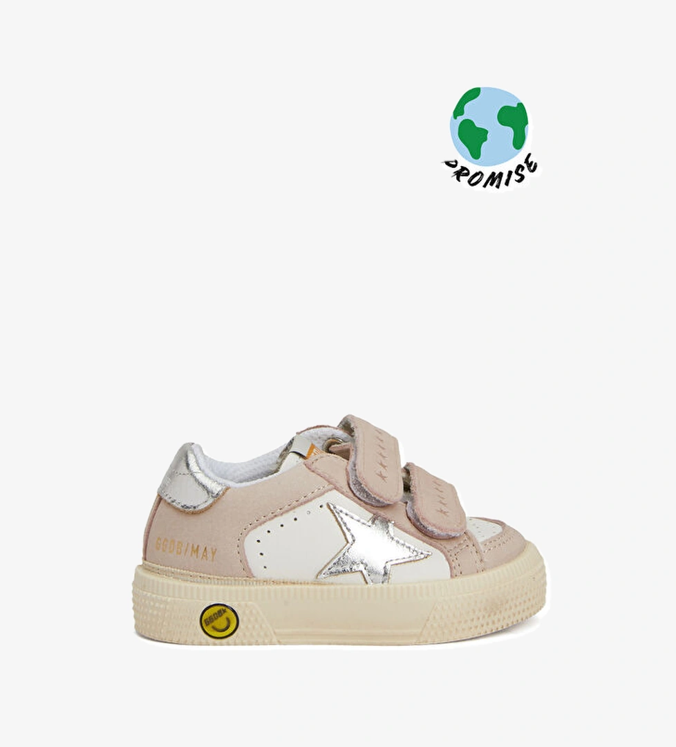 Golden Goose May Pembe Silver Kız Çocuk Deri Sneaker model görseli