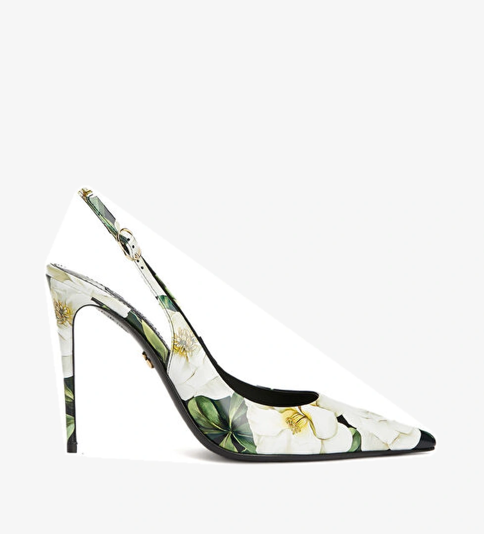 Dolce&gabbana Çok Renkli Çiçek Desenli Deri Topuklu Ayakkabı model görseli
