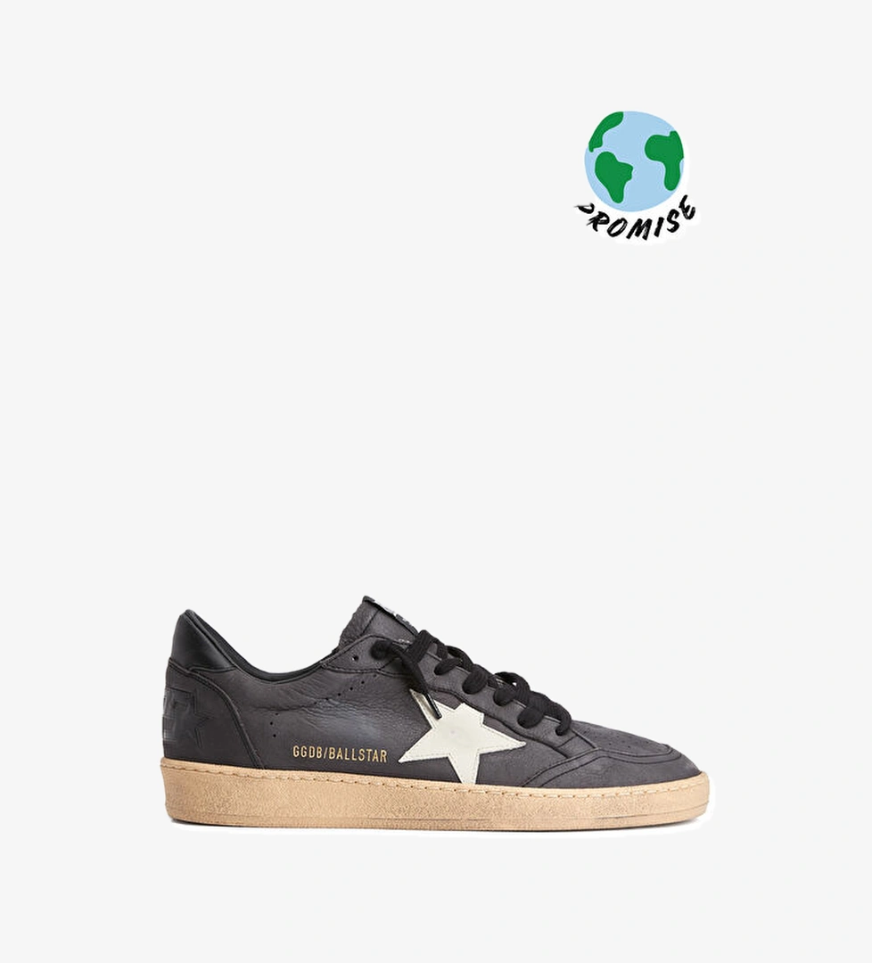 Ball Star Siyah Erkek Deri Sneaker - Görsel 1