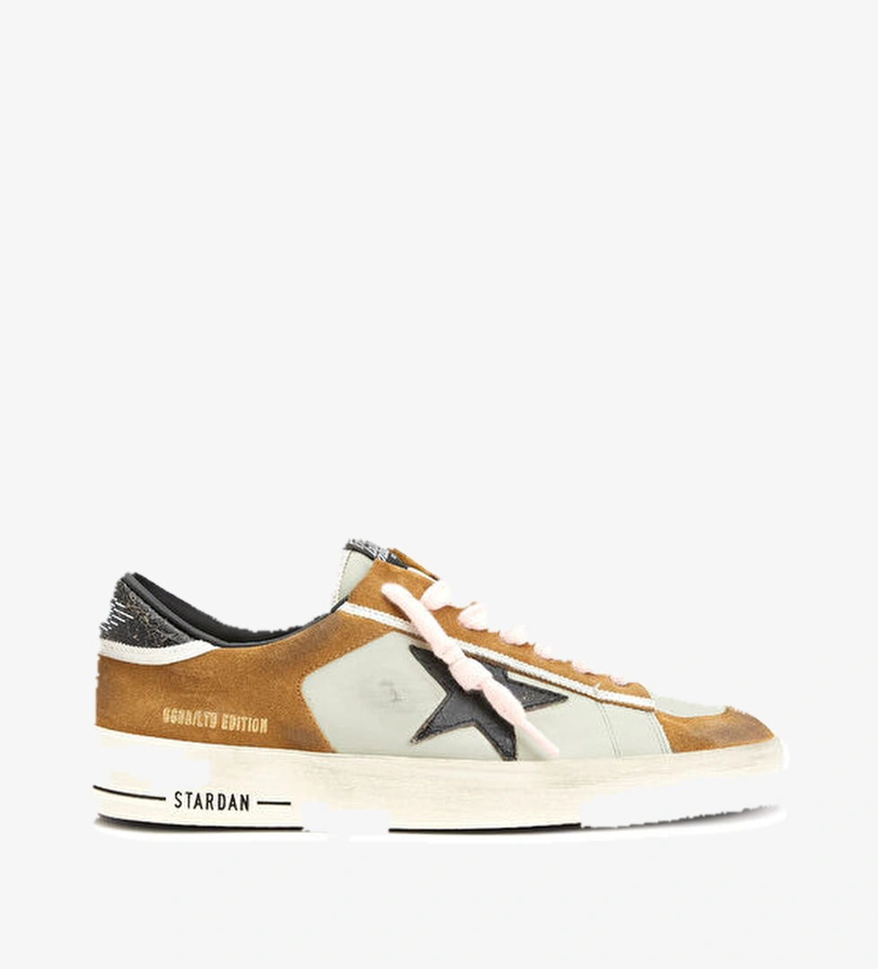 Golden Goose Stardan Kahve Gri Erkek Deri Sneaker model görseli