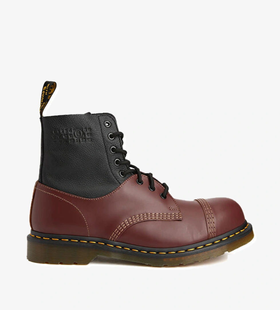 Dr.Martens x MM6 Siyah Kırmızı Erkek Deri Bot - Görsel 1