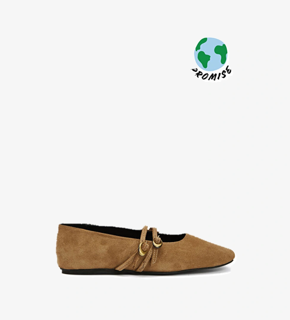 Academia Camel Amorf Tokalı Süet Babet model görseli