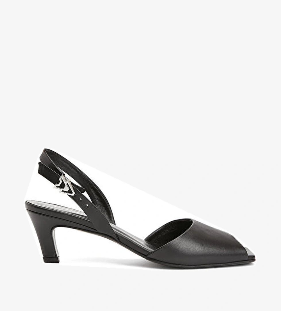 Academia Siyah Kadın Deri Sandalet model görseli