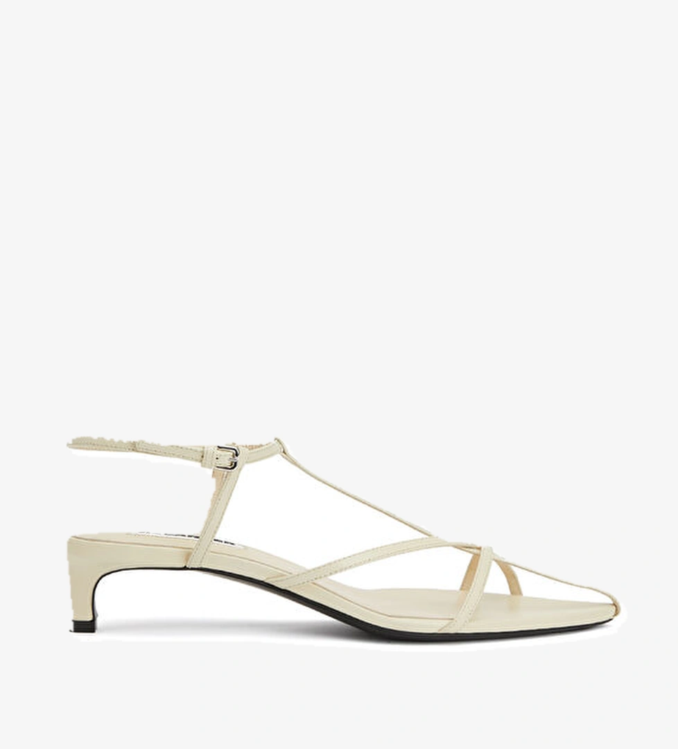 Jil Sander Beyaz Bantlı Kadın Deri Sandalet model görseli