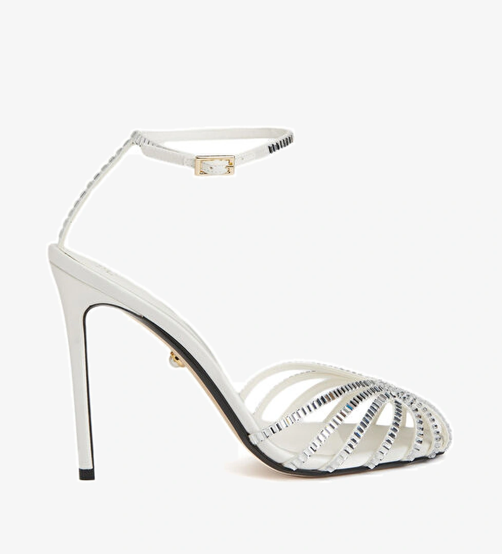 Penelope Beyaz Kadın İpek Sandalet - Görsel 1