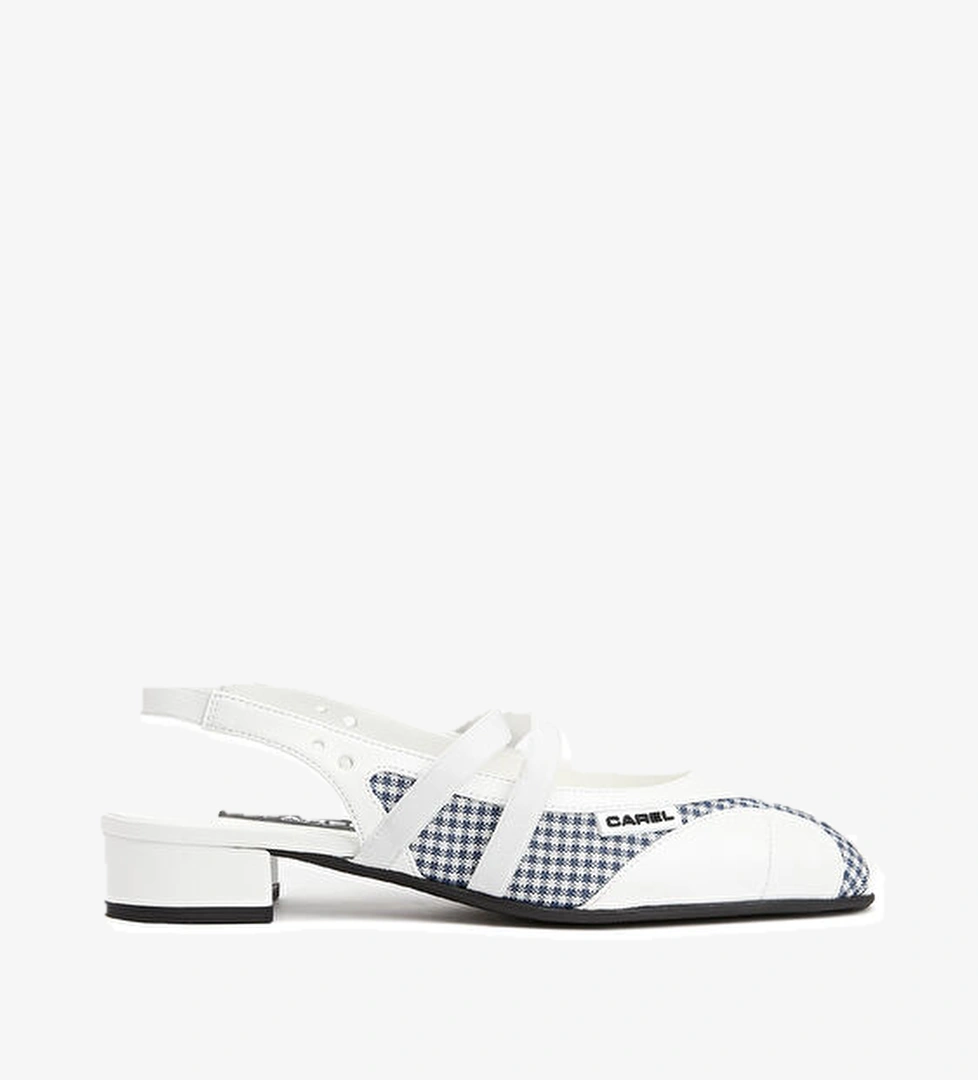 Carel Peachy Mavi Beyaz Pötikareli Babet model görseli