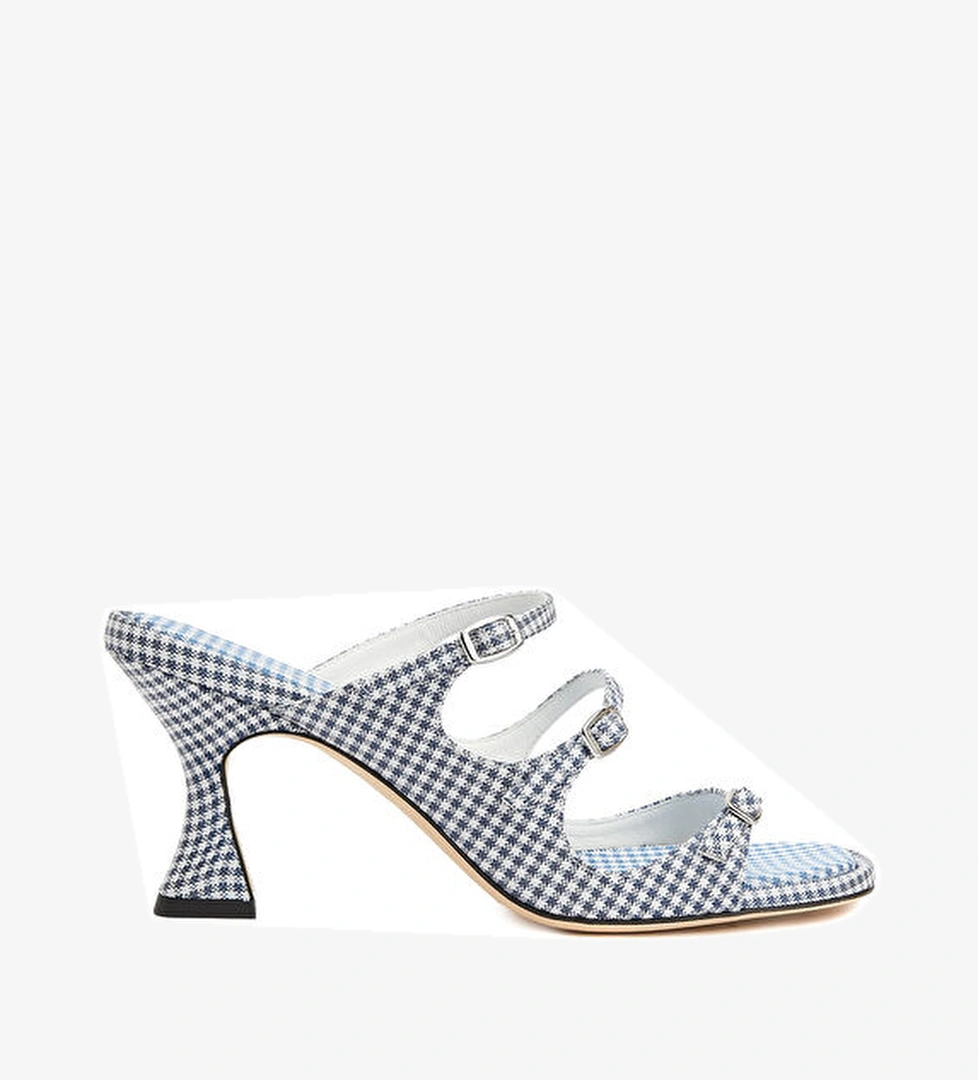 Kitty Mavi Beyaz Pötikareli Kadın Terlik - Görsel 1