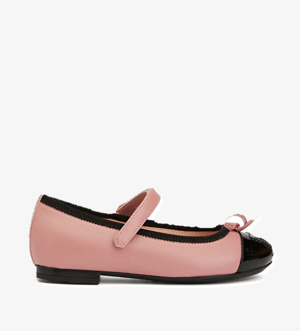 Dolce&gabbana Pembe Siyah Kız Çocuk Deri Babet model görseli