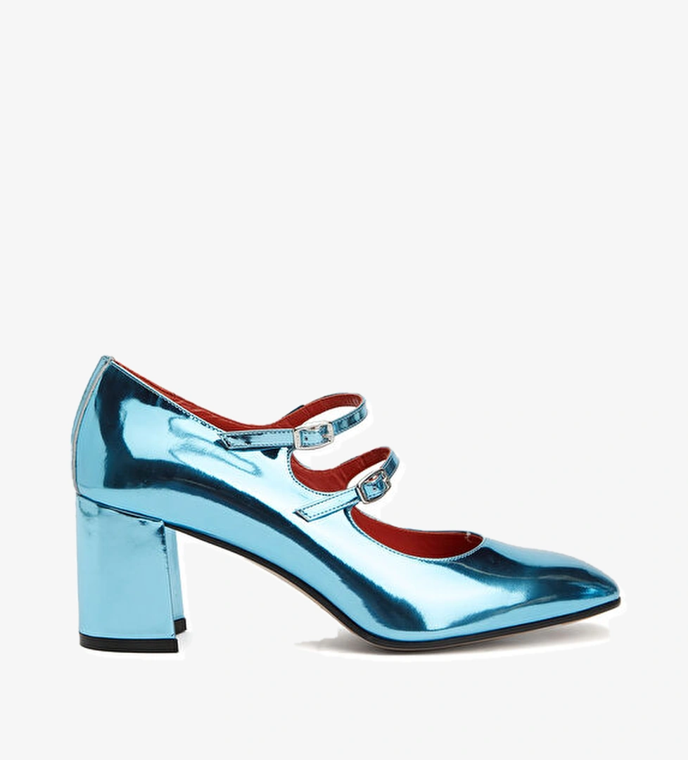 Carel Alice Mavi Deri Topuklu Ayakkabı model görseli