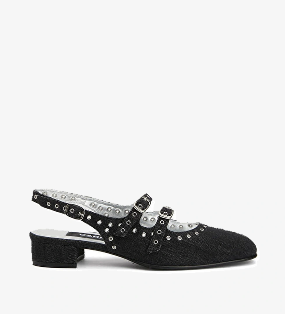 Carel Queen Koyu Gri Denim Babet model görseli