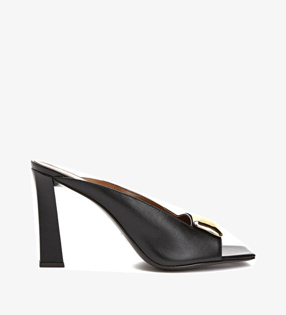 Giuseppe Zanotti Siyah Kadın Deri Terlik model görseli