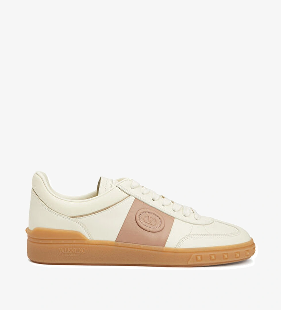 Upvillage Crosta Ekru Pembe Kadın Deri Sneaker - Görsel 1