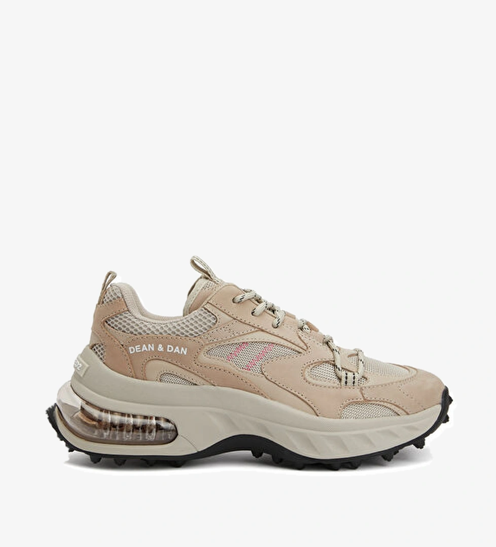 Dean & Dan Bej Kadın Deri Sneaker - Görsel 1