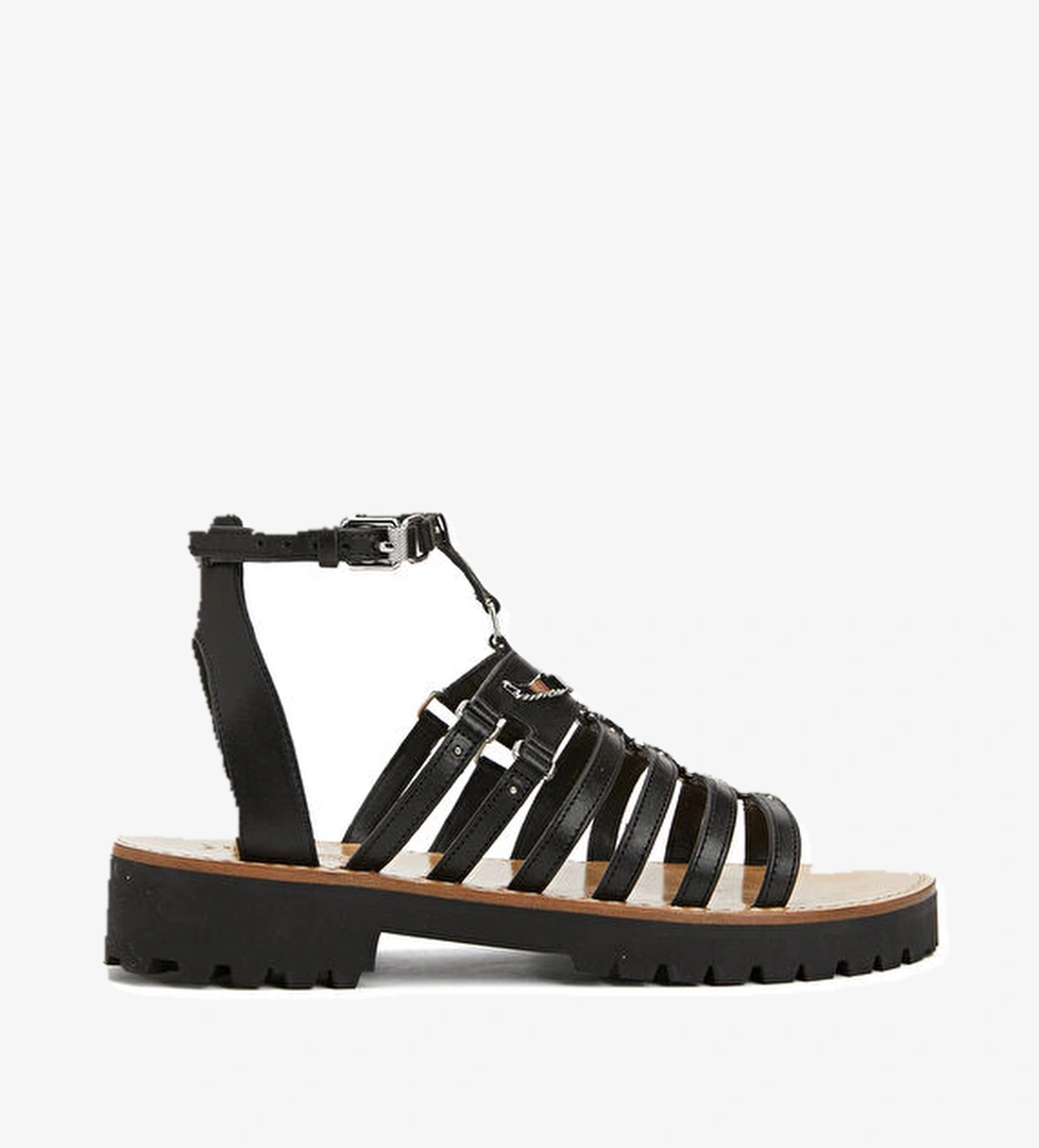 Zadig&voltaire Siyah Logo Detaylı Kadın Deri Sandalet model görseli