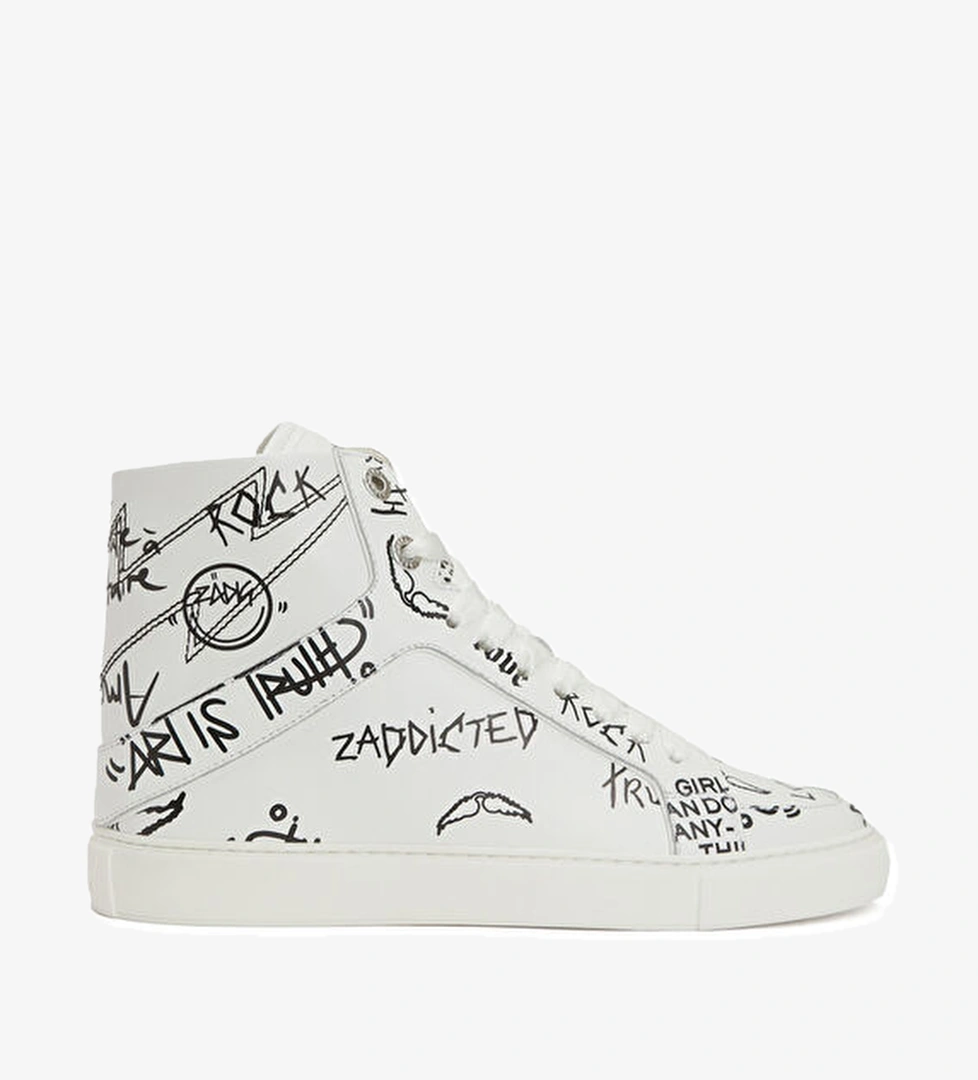 Zadig&voltaire Beyaz Yazı Baskılı Kadın Deri Sneaker model görseli