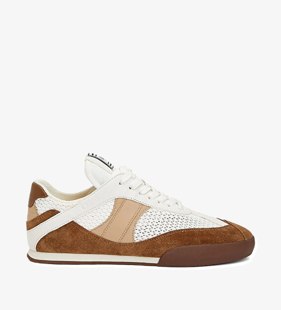 Kick Beyaz Kahverengi Kadın Deri Sneaker - Görsel 1