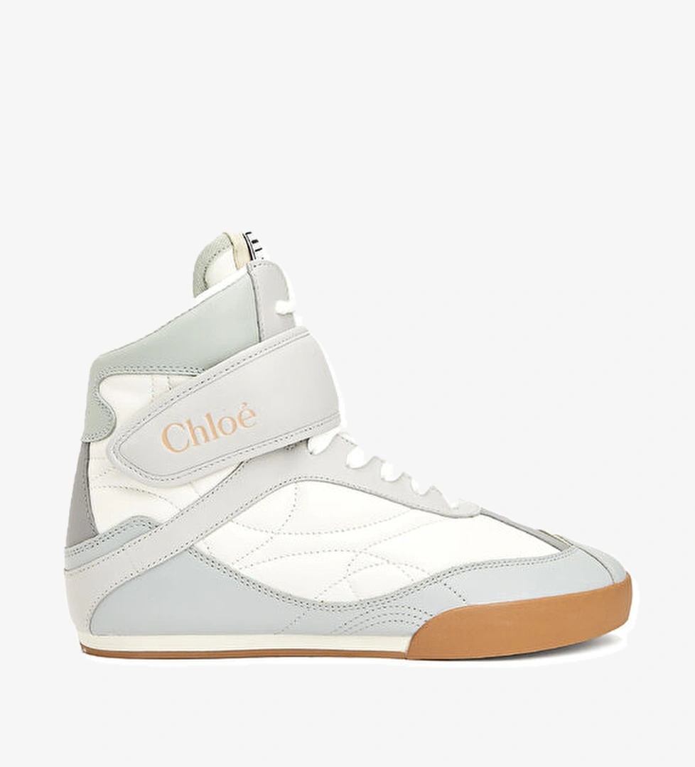 Kick Beyaz Gri Kadın Deri Sneaker - Görsel 1