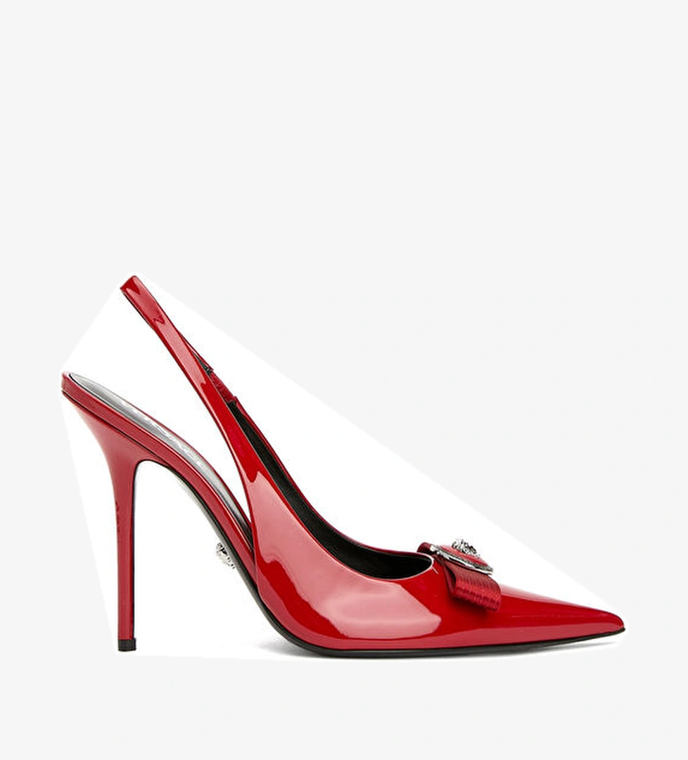 Gianni Ribbon Kırmızı Deri Topuklu Ayakkabı - Görsel 1