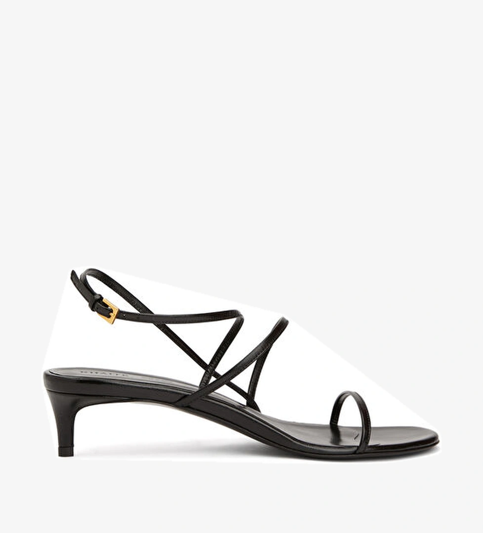 Loop Kitten Siyah Kadın Deri Sandalet - Görsel 1