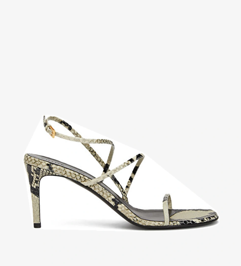 Loop Yılan Derisi Desenli Kadın Sandalet - Görsel 1