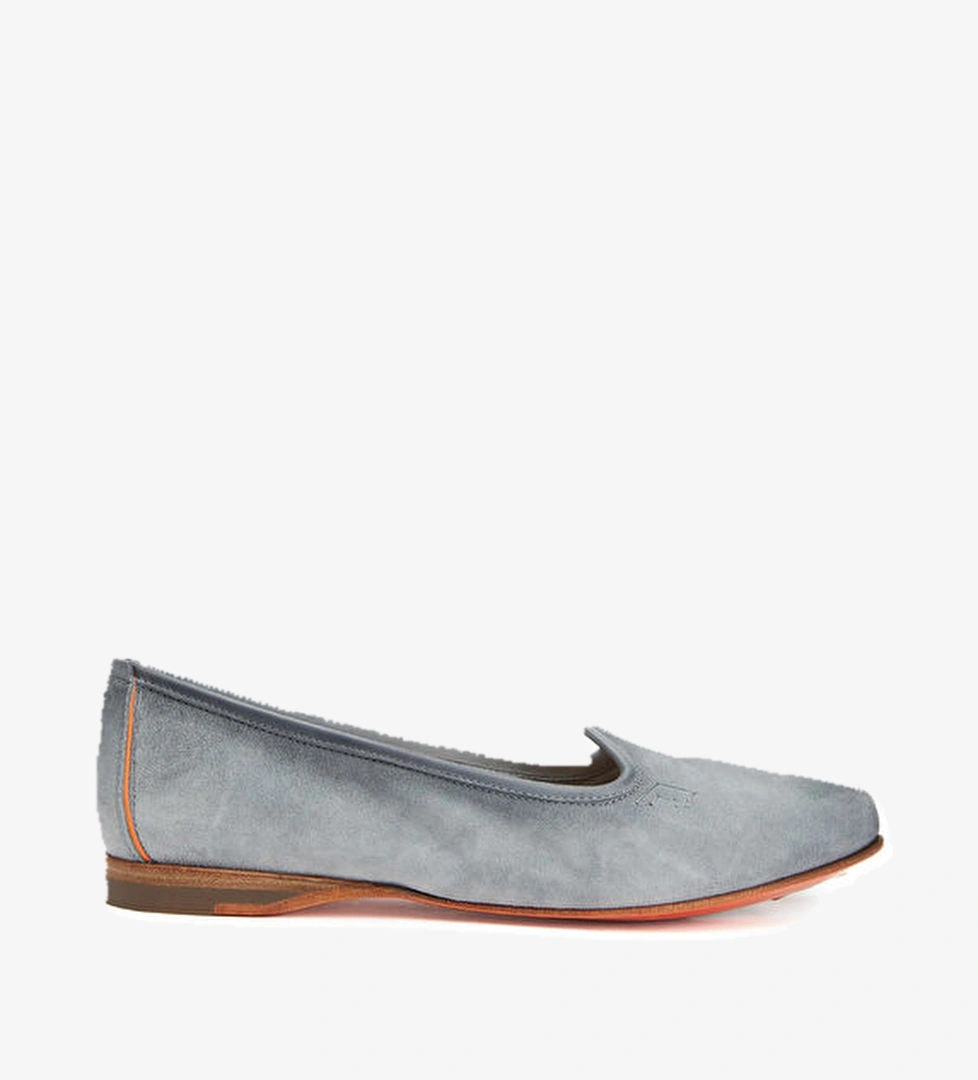 Santoni Gri Kadın Süet Loafer model görseli