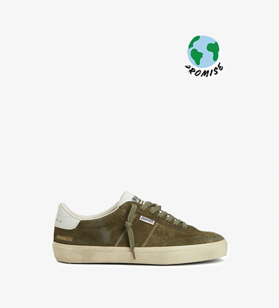Golden Goose Soul Star Haki Beyaz Erkek Deri Sneaker model görseli