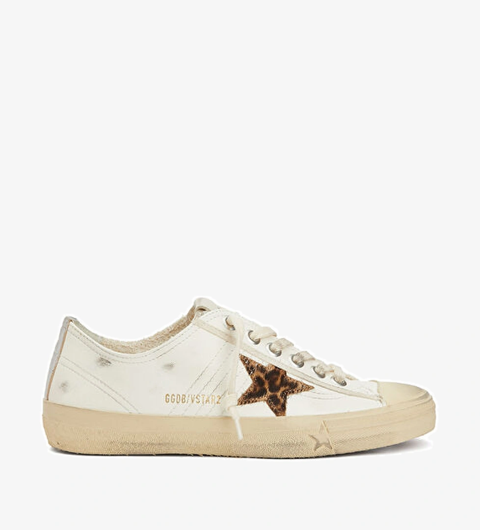 Golden Goose V-Star LTD Krem Kadın Deri Sneaker model görseli