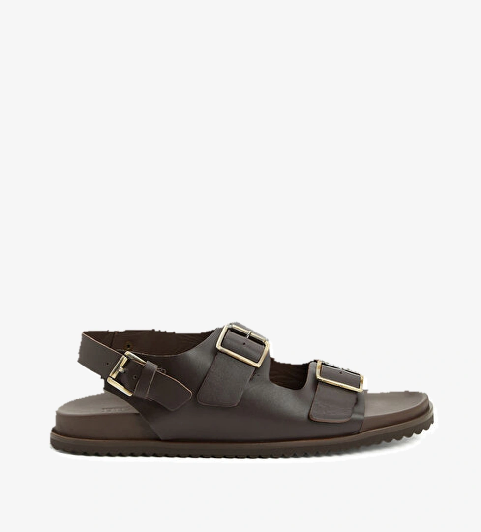 Divarese Kahverengi Erkek Deri Sandalet model görseli