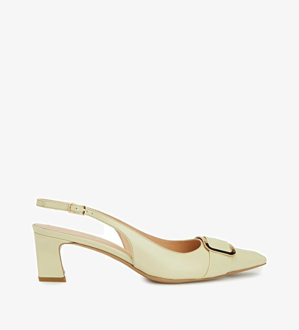 George Hogg Sarı Deri Topuklu Ayakkabı model görseli