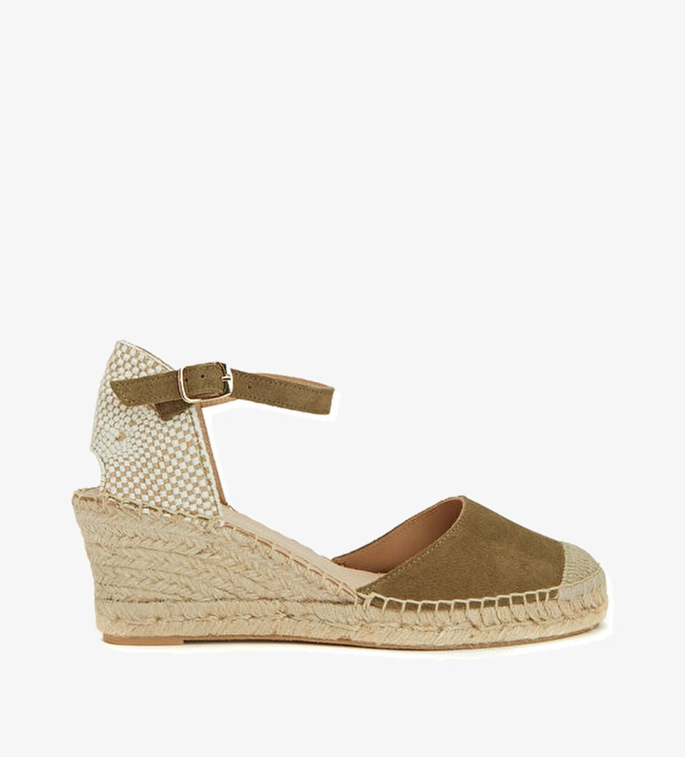 Divarese Haki Kadın Deri Espadril model görseli