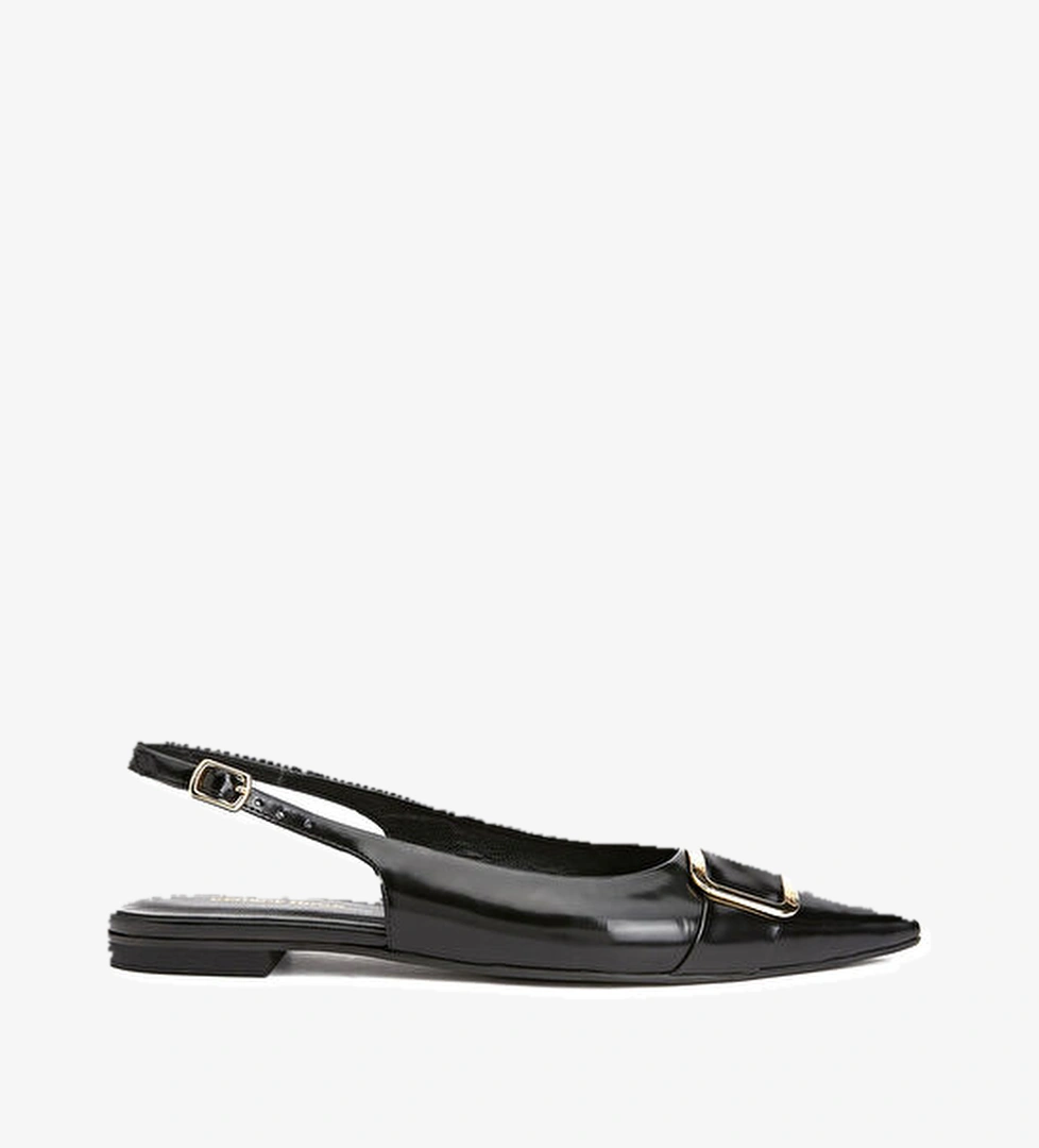 George Hogg Siyah Kadın Deri Babet model görseli