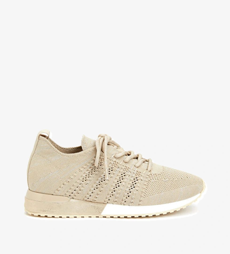 Bej Kadın Sneaker - Görsel 1