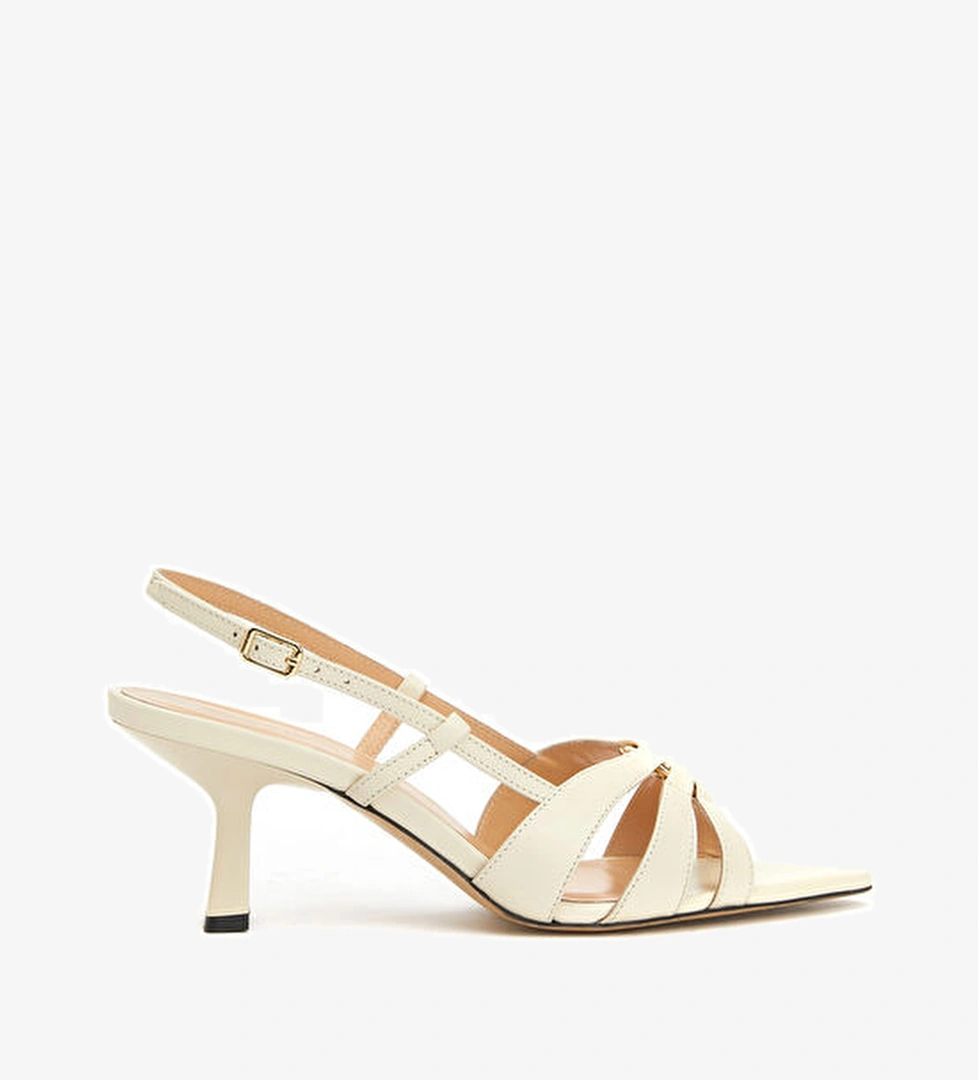 George Hogg Kırık Beyaz Kadın Deri Sandalet model görseli