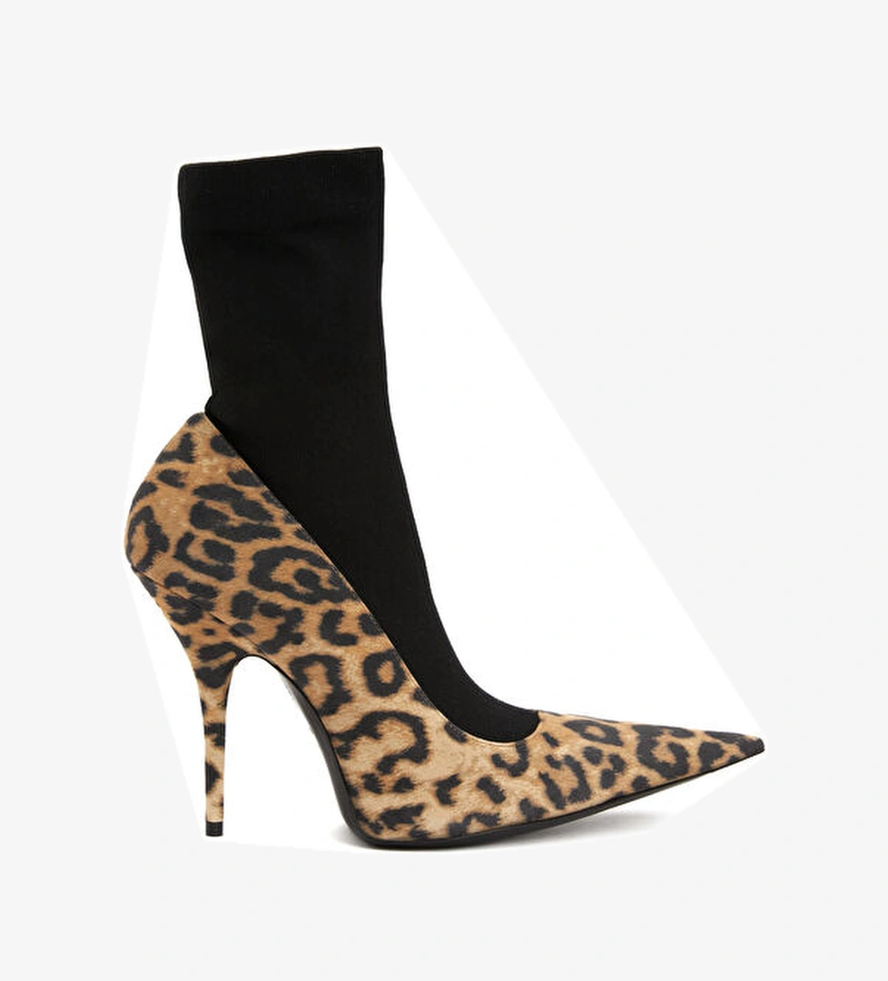 Balenciaga Avenue Sock Leopar Kadın Deri Bot model görseli