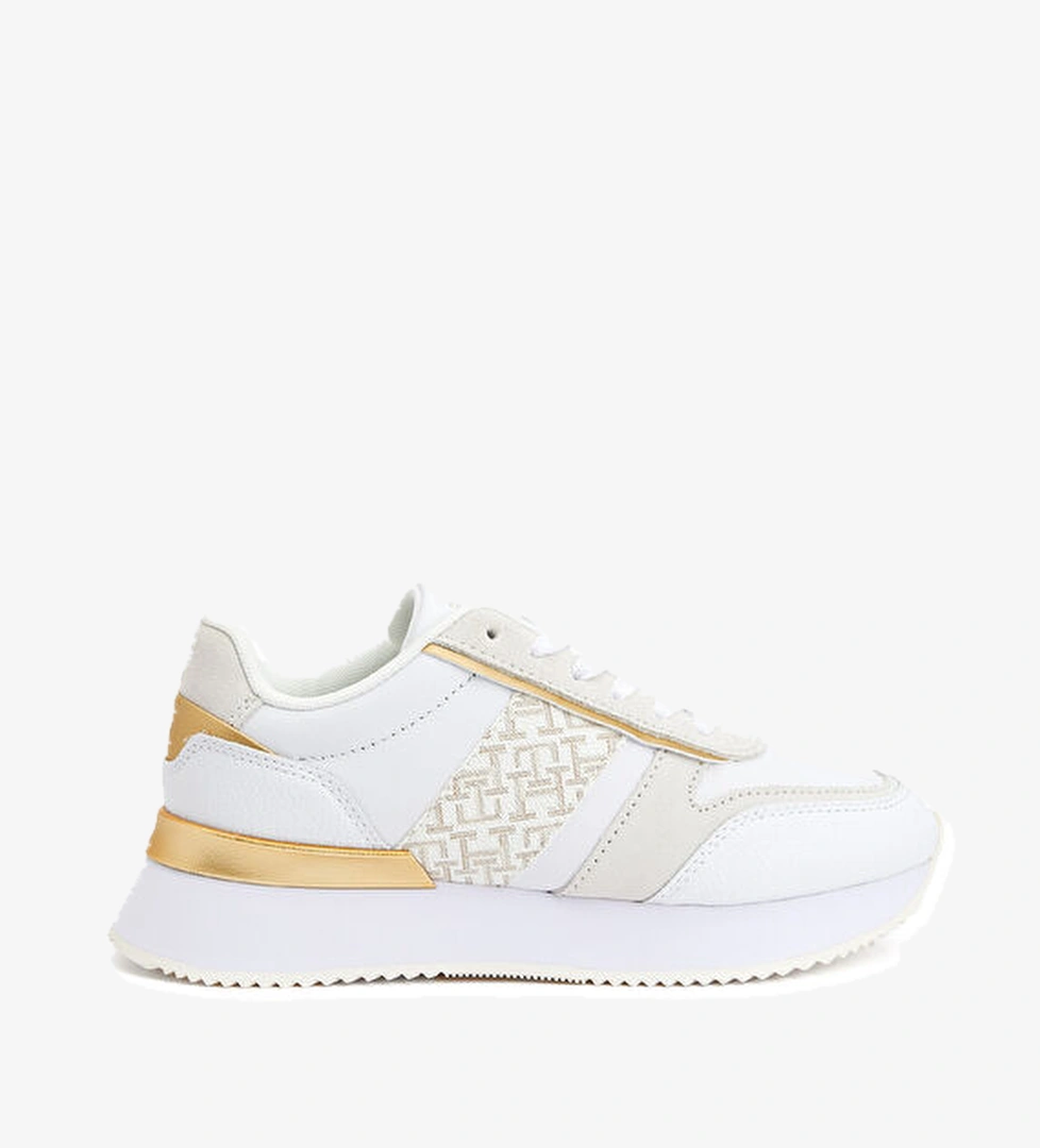 Tommy Hilfiger Beyaz Logo Detaylı Kadın Deri Sneaker model görseli