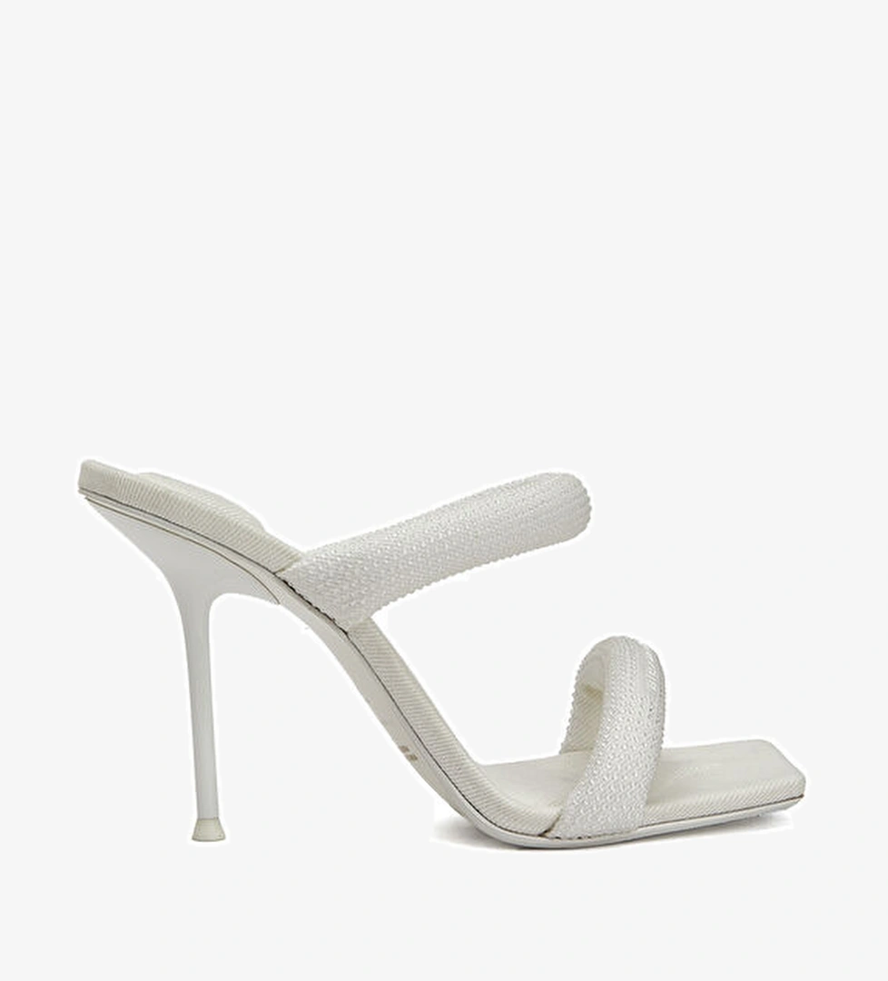 Julie Tubular Beyaz Kadın Terlik - Görsel 1