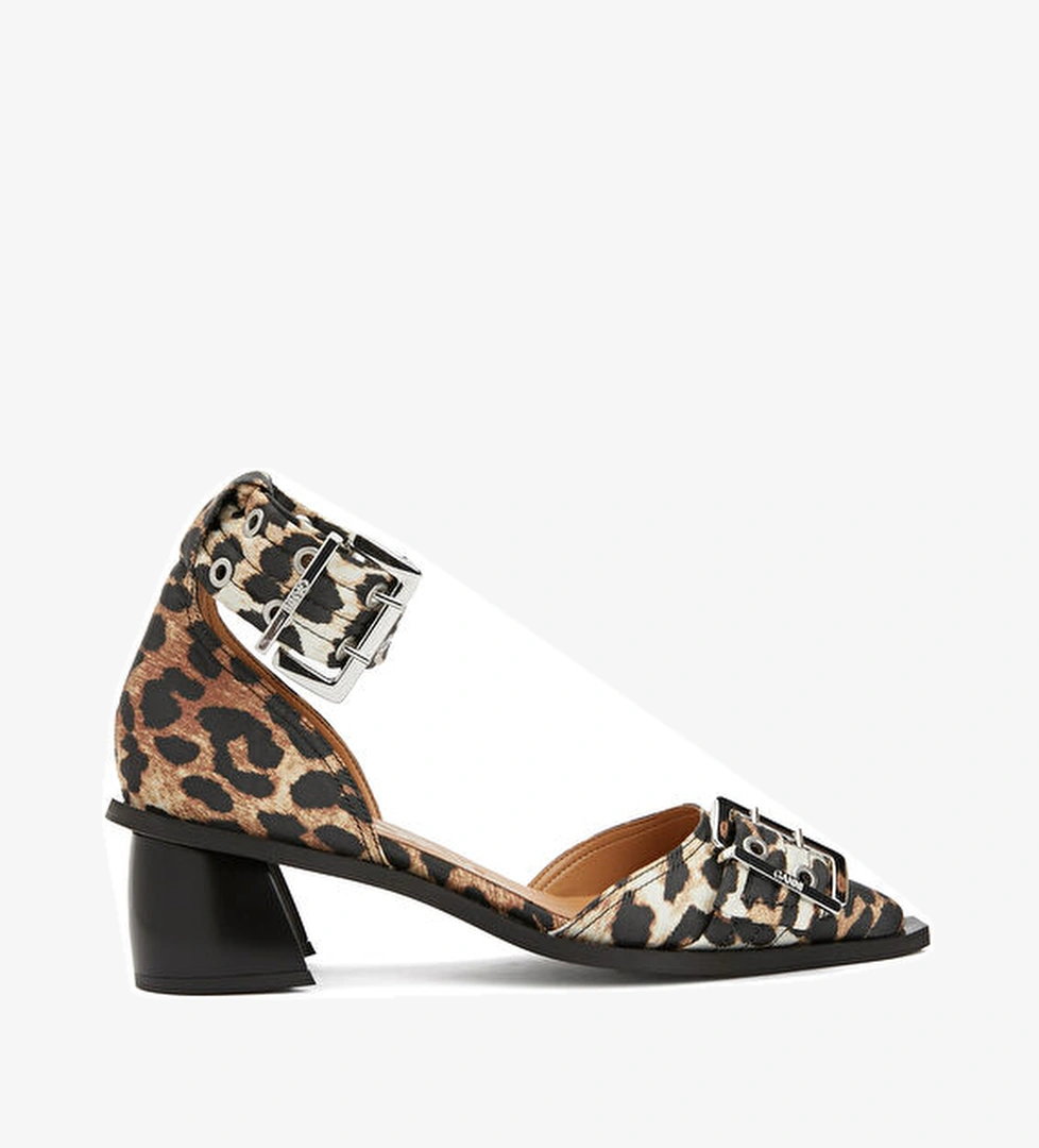 Ganni Feminine Buckle Leopar Topuklu Ayakkabı model görseli