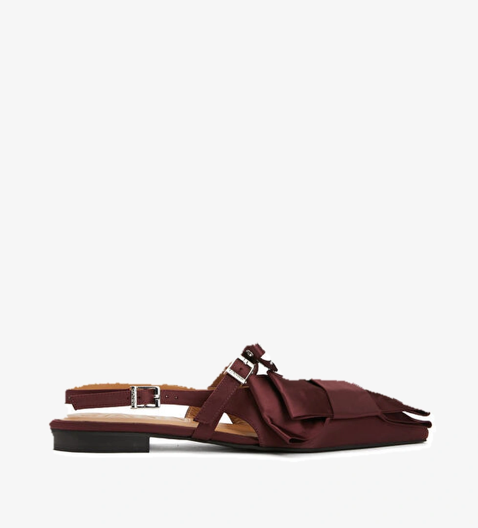 Ganni Big Bow Bordo Kadın Babet model görseli