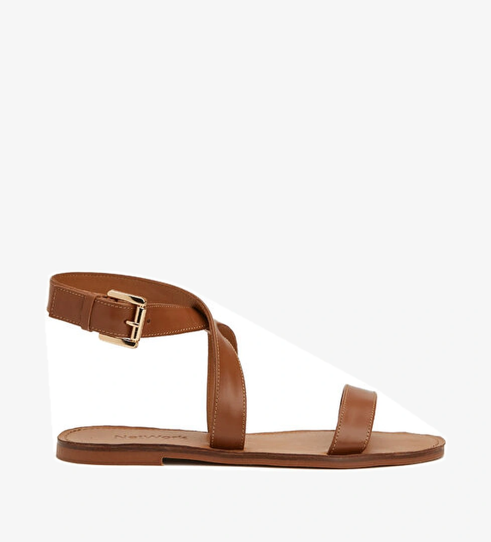 Taba Kadın Deri Sandalet - Görsel 1