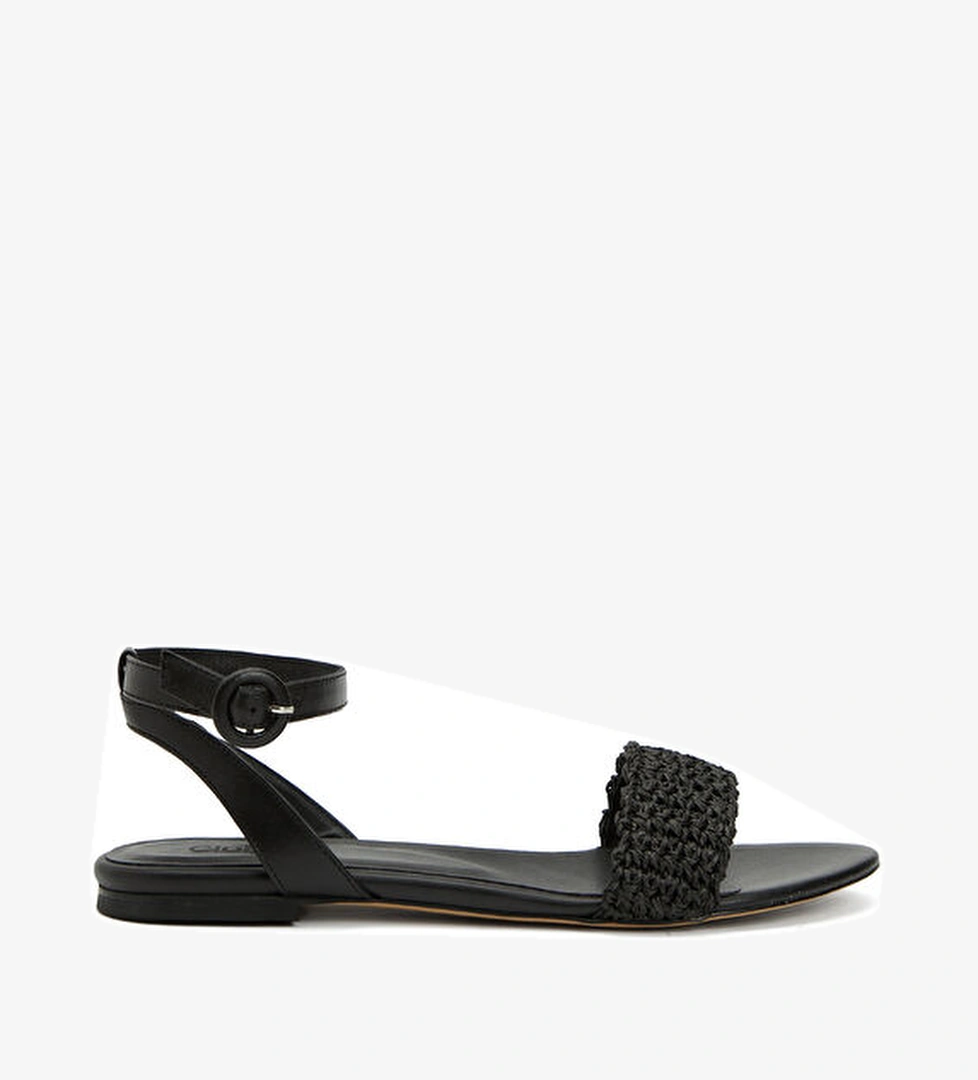 Beymen Club Siyah Örgü Bantlı Kadın Rafya Sandalet model görseli