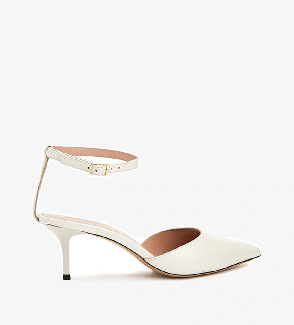 Network Krem Deri Topuklu Ayakkabı model görseli