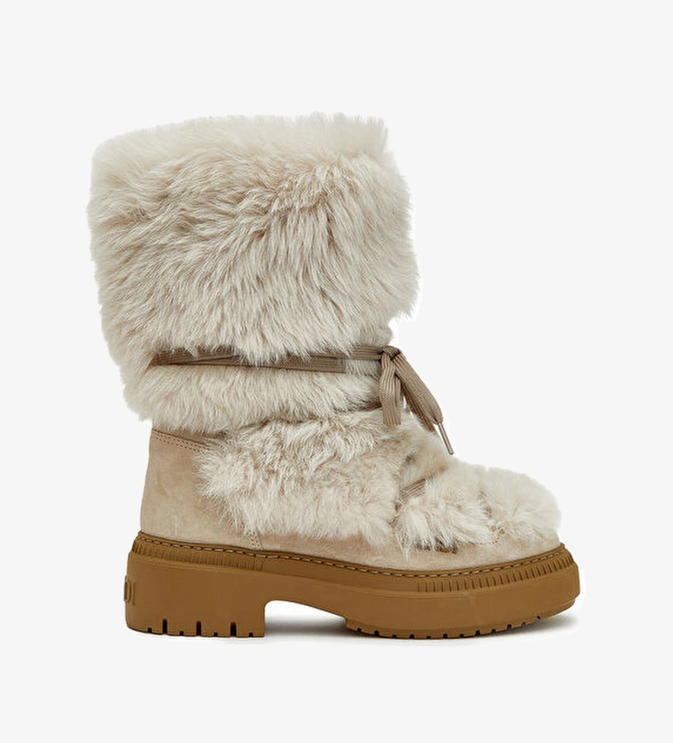 Fendi Krem Kadın Deri Kar Botu model görseli