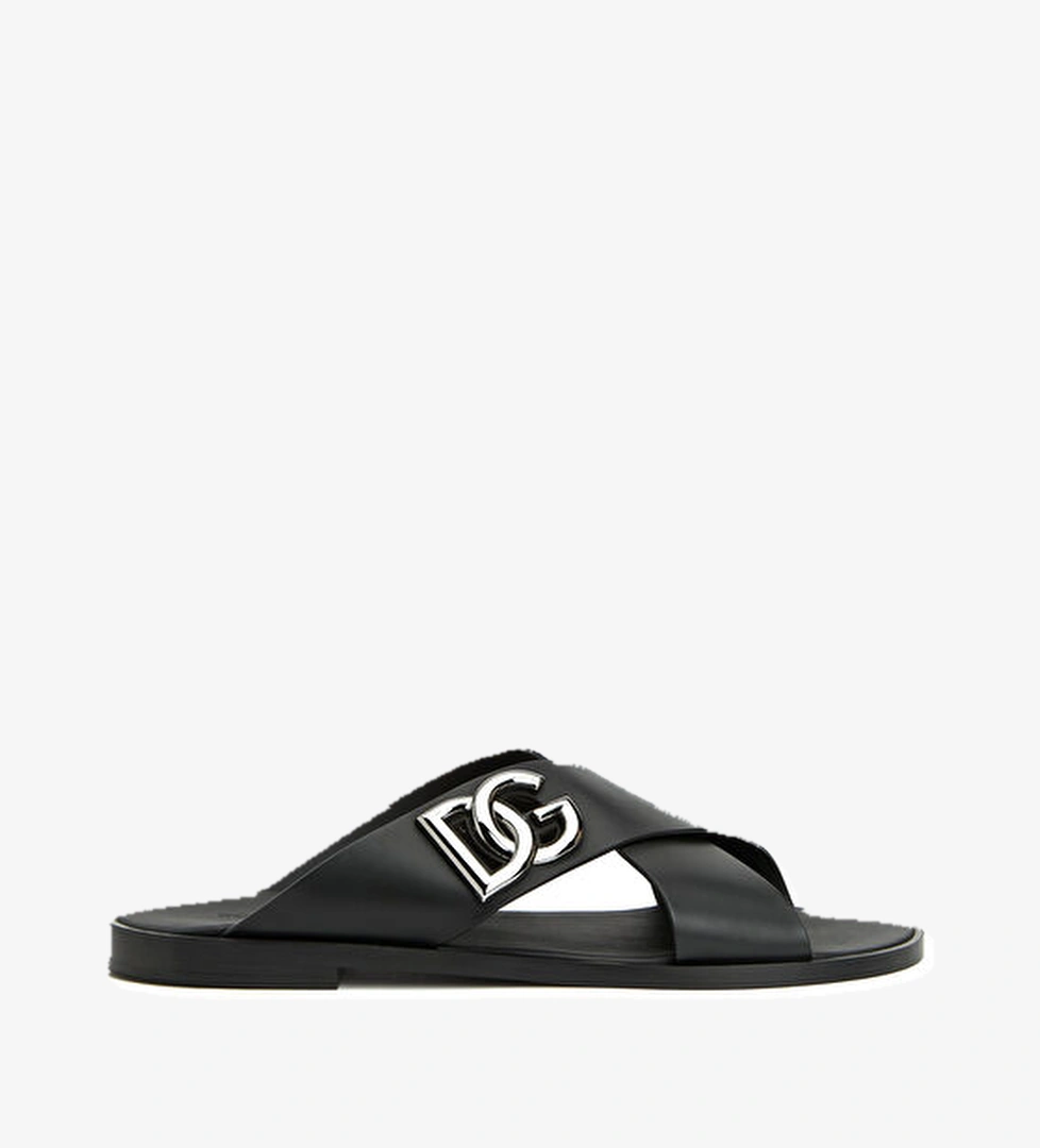 Dolce&gabbana Siyah Logolu Erkek Deri Terlik model görseli