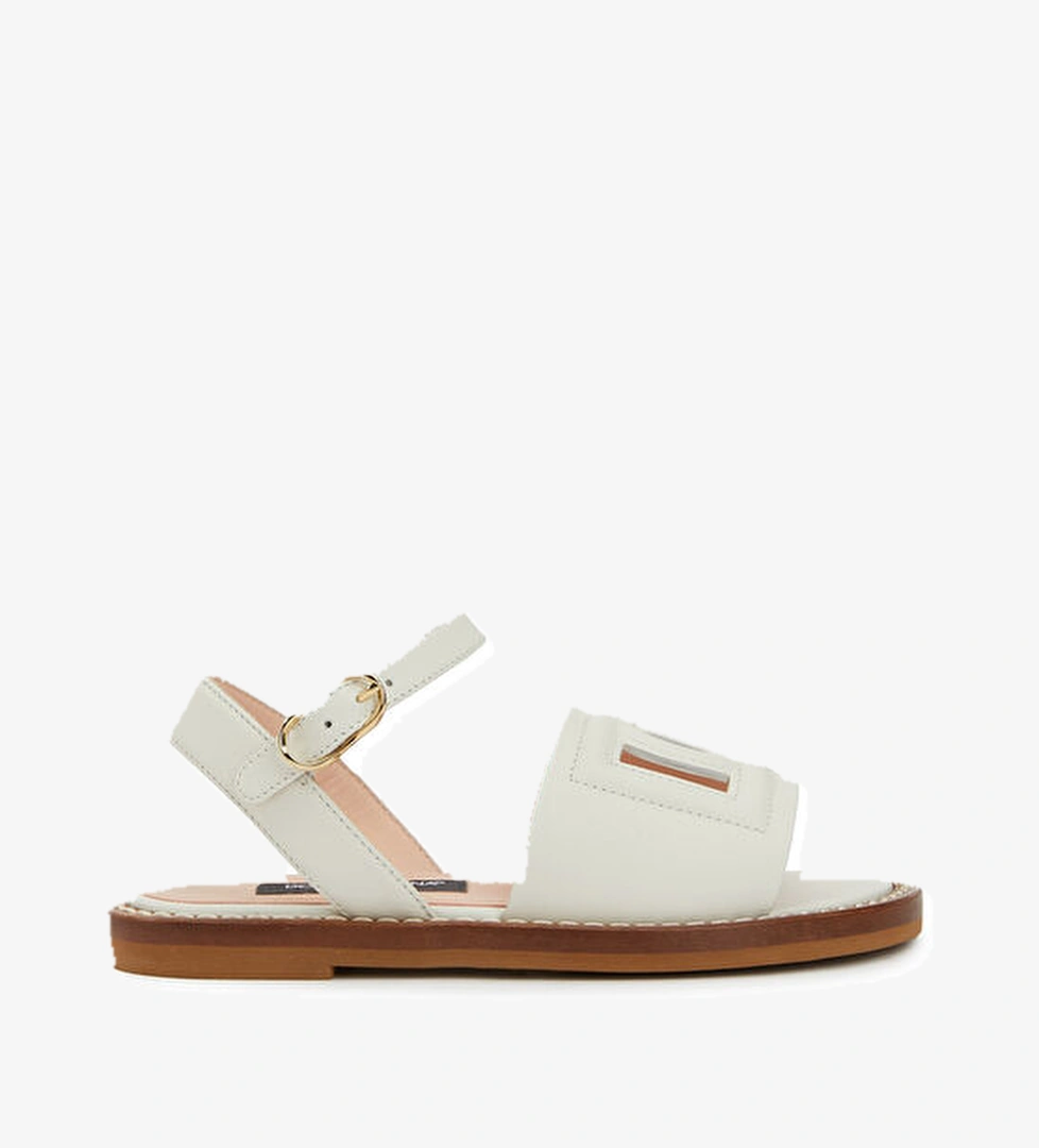 Dolce&gabbana Krem Kız Çocuk Deri Sandalet model görseli